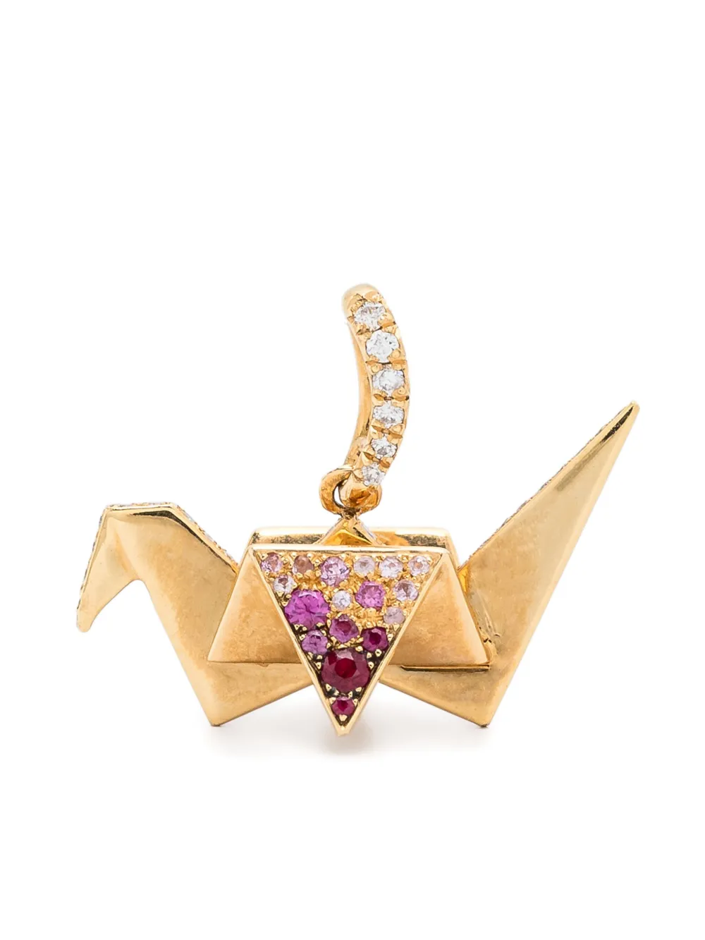 Aurelie Bidermann 18kt yellow gold Origami sapphire and diamond pendant - Oro