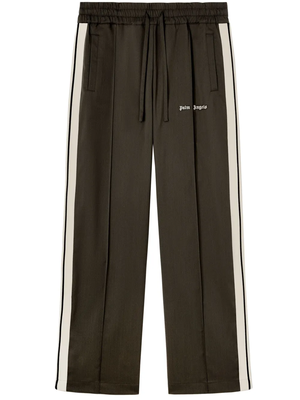 Palm Angels logo-embroidered wool track pants - Marrone
