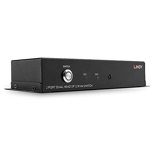 Lindy Conmutador Kvm Displayport 1.2, Dual Head, 2