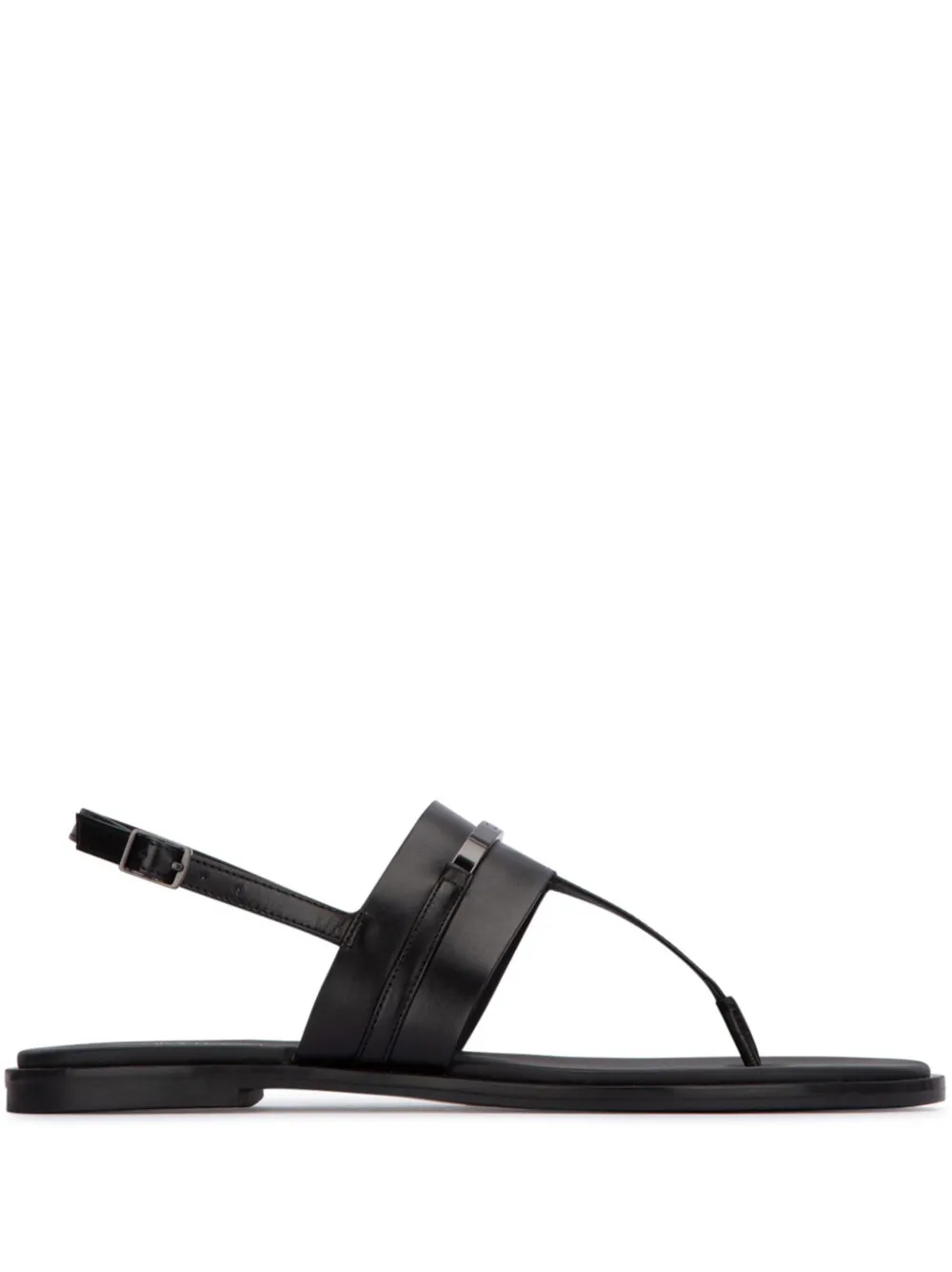 Calvin Klein logo-plaque leather thong sandals - Nero