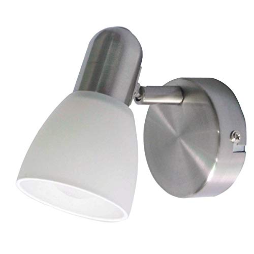 Rabalux Soma 6591 Faretto, Colore: Marrone Anticato, Vetro Metallo, Acciaio, 1 Punto Luce, E14