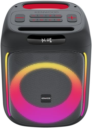 Kenwood As-P200Bt - Altoparlante Portatile Per Partito Con Potenza Di Uscita Rms Da 50 W, Luce Spettacolo Dinamico, Durata Della Batteria 10 Ore, Blue