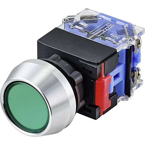 Tru Components Las0-L-11/G - Pulsante A Pressione, 250 V, 5 A, 1 X Off/(On) A Rappello Ip40, 1 Pezzo