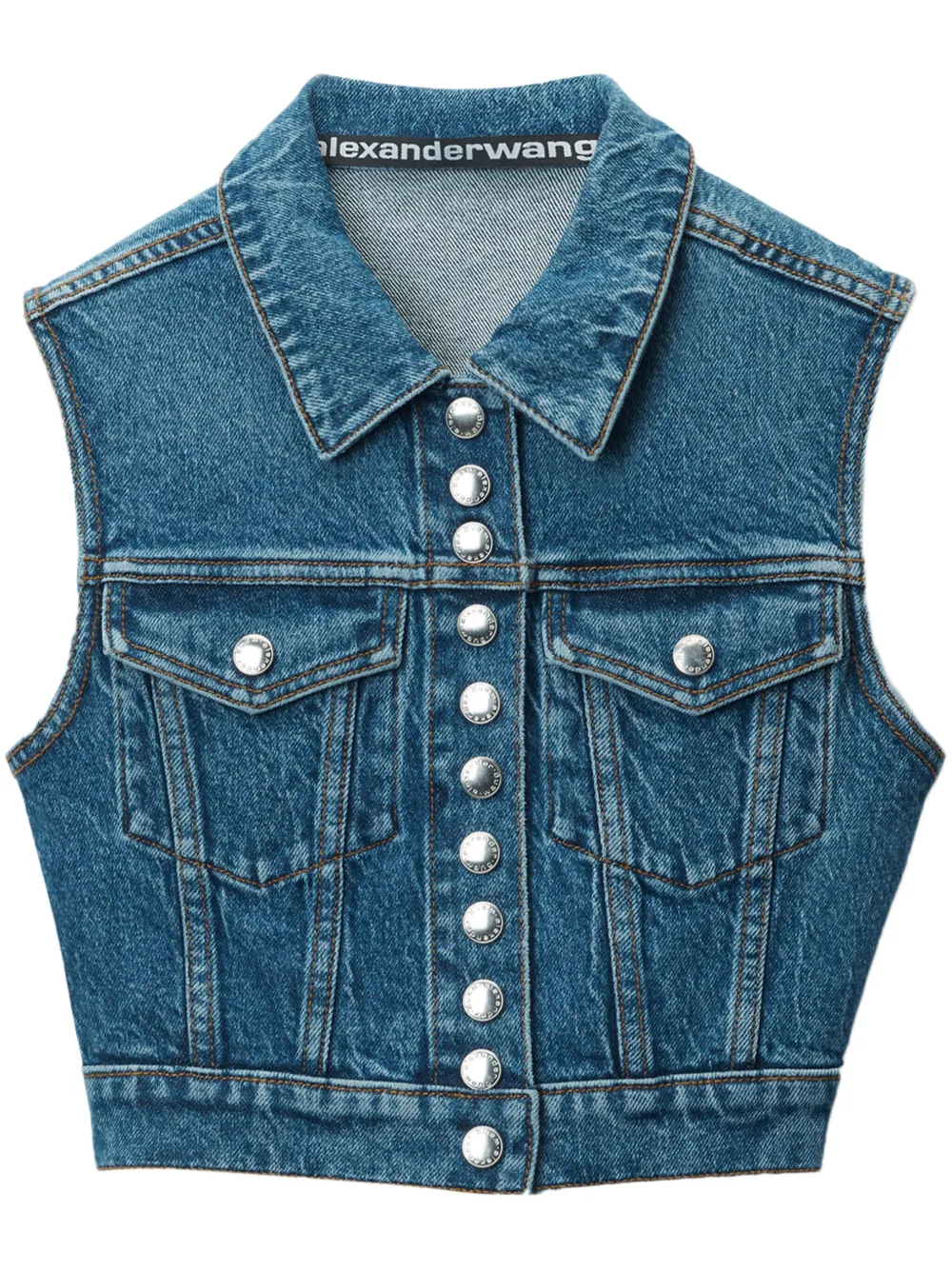 Alexander Wang trucker vest denim jacket - Blu