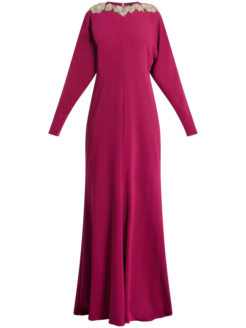 Costarellos crystal-embellished long-sleeves dress - Rosa