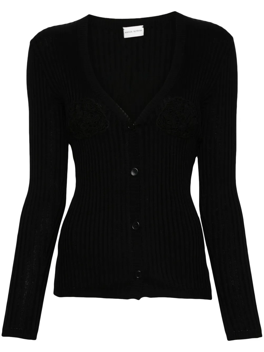 Magda Butrym crochet-bra cardigan - Nero