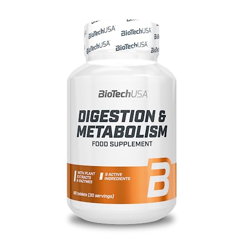 Biotechusa Digestion & Metabolism, Integratore Alimentare In Compresse Con Estratti Vegetali, Enzimi, Minerali E Biotina, 60 Compresse
