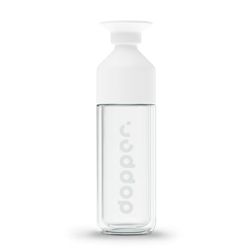 Dopper Glass Drinking Bottle - Glass Thermos Bottle - Green Product Award 2021 - Borosilicate Glass Bottle - 450Ml, Leak-Proof, Bpa-Free - Water Bottl