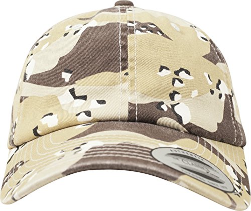 Flexfit Low Profile Camo Washed Cap Unisex Kappe Für Damen Und Herren, Base Cap Mit Camouflage Muster Und Schnallenverschluss