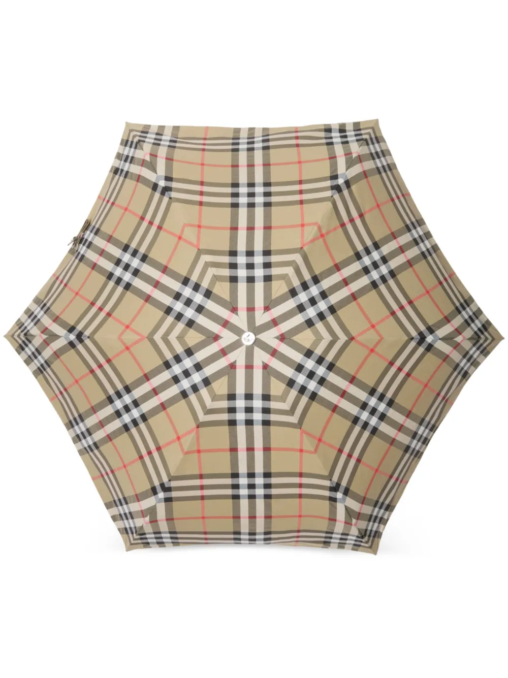 Burberry check-print folding umbrella - Toni neutri