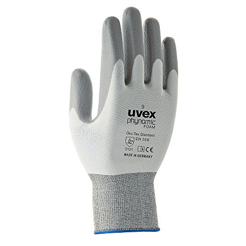 Uvex - Guanto In Poliuretano Espanso, Misura 9, Bianco/Grigio, 1 Paio