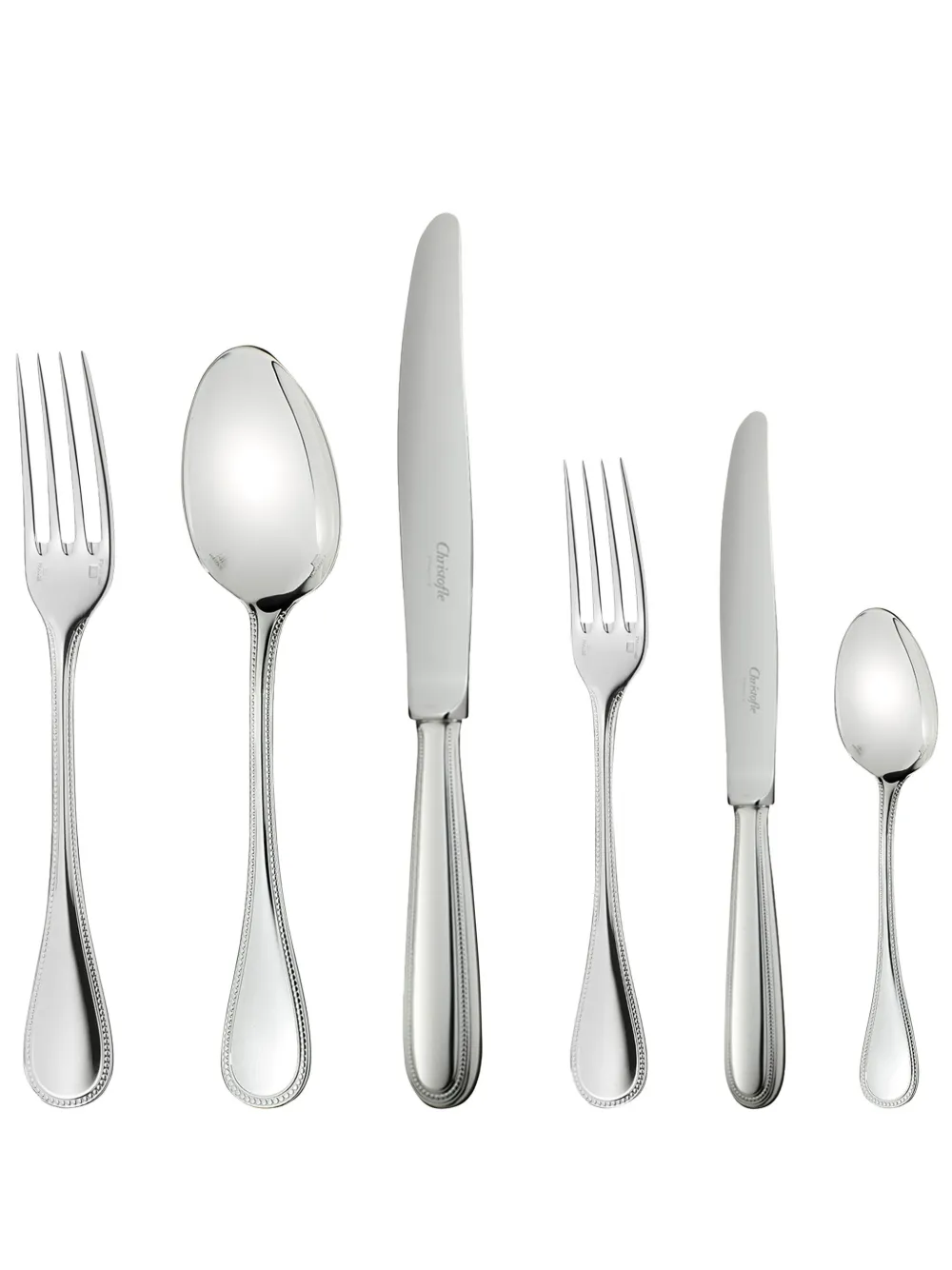 Christofle Perles 36-piece silver-plated flatware set - Argento