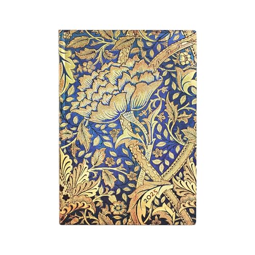 Paperblanks Agende 12 Mesi Flexis 2025 | Morris Danza Del Vento | Midi | Orizzontale | Chiusura Con Fascia Elastica: Tydzień Na Dwóch Stronach, Zamyka