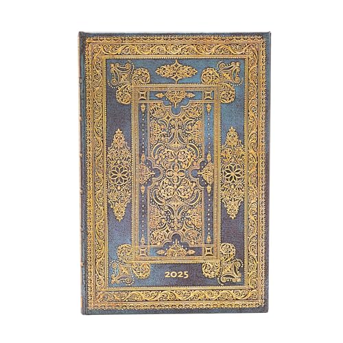 Paperblanks Agende 12 Mesi 2025 | Blu Lussuoso | Mini | Orizzontale | Chiusura Con Fascia Elastica: Tydzień Na Dwóch Stronach, Zamykany Na Gumkę, Papi