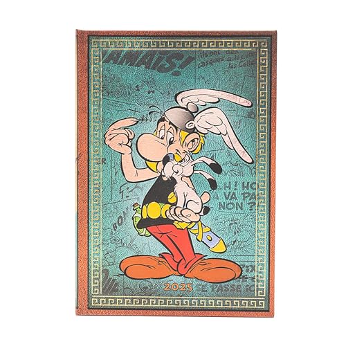 Paperblanks Agende 12 Mesi 2025 | Asterix Il Gallo | Midi | Verticale | Chiusura Con Fascia Elastica: Tydzień Na Dwóch Stronach, Zamykany Na Gumkę, Pa