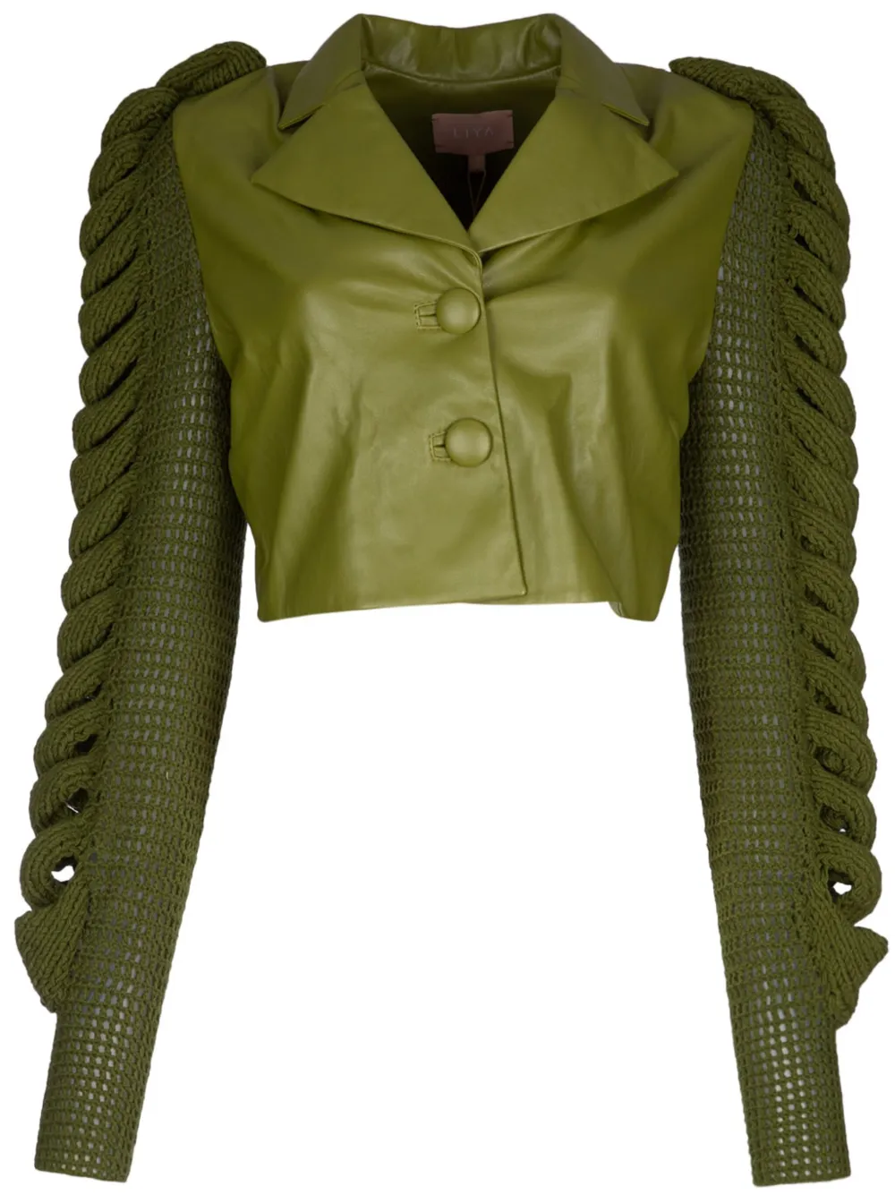 LIYA knitted-sleeve jacket - Verde