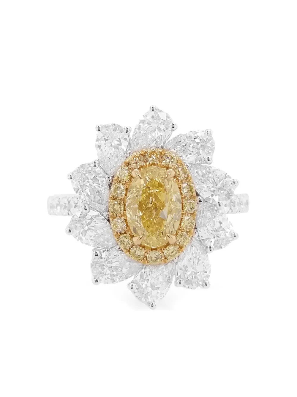 HYT Jewelry 18kt white gold yellow diamond ring - Argento
