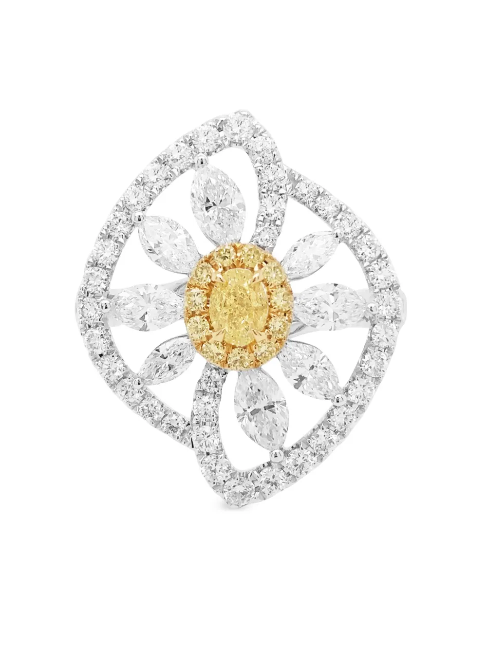 HYT Jewelry 18kt white gold yellow diamond ring - Argento