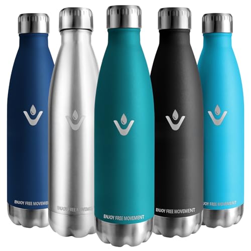 Vikaster Borraccia Acciaio, 750Ml Borraccia, Borraccia Acciaio Inox Mantiene Caldo Per 12 Ore/Freddo 24 Ore, Borracce Senza Perdite, Borraccia Adatto