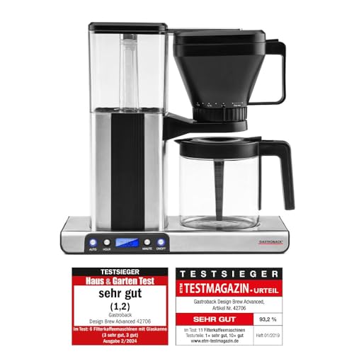 Gastroback 42706 Design Brew Advanced Filtro Macchina Da Caffè, Acciaio Inox/Nero
