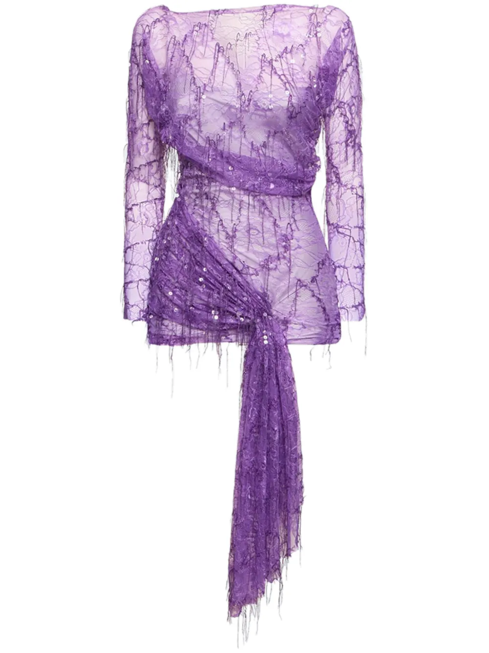 Christopher Esber Enceased Beaded Ivy Lace dress - Verde