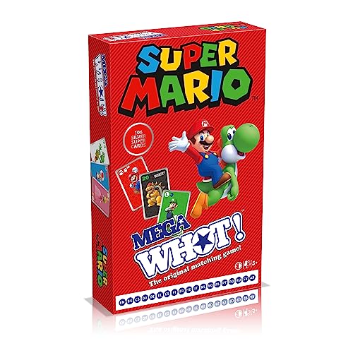 Waddingtons Numero 1 Super Mario Mega Whot! Edizione Deluxe, Il Gioco Di Abbinamento Originale Ora Con Un Tavolo Da Gioco Personalizzato, Abbina Mario