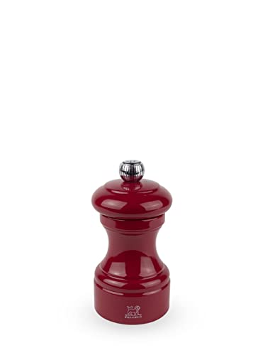 Peugeot - Macinapepe Bistro 10 Cm - Regolazione Classica - In Legno Etichettato Pefc - Fabbricazione Francese - Colori Laccati Rosso Passione