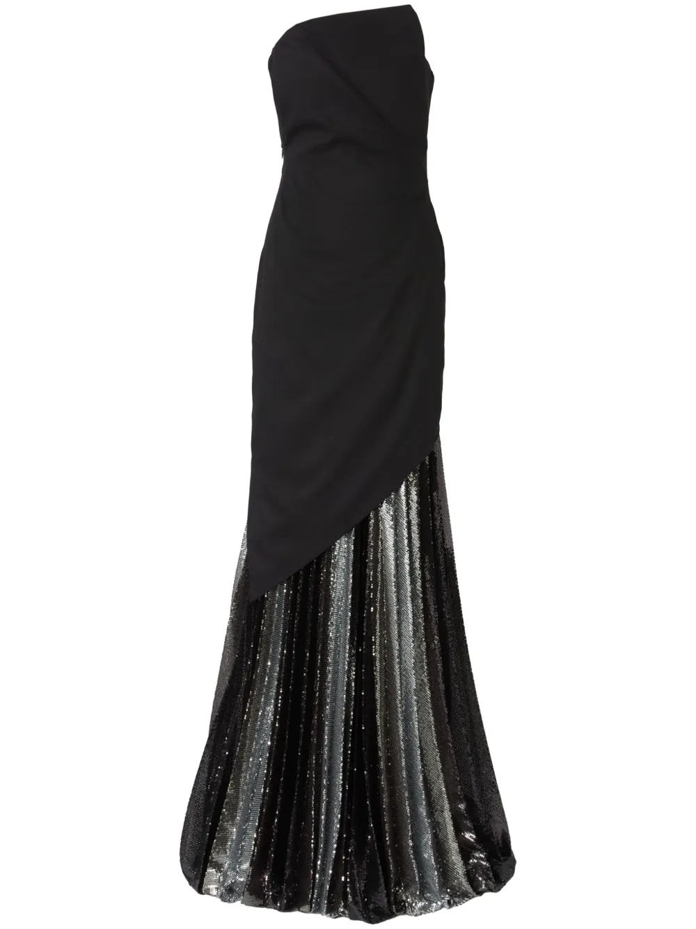 Genny layered-design maxi dress - Nero
