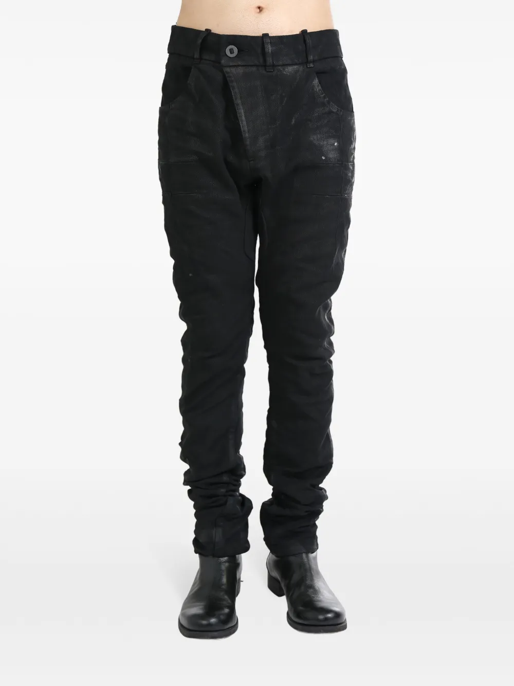 Boris Bidjan Saberi cotton drop-crotch jeans - Nero