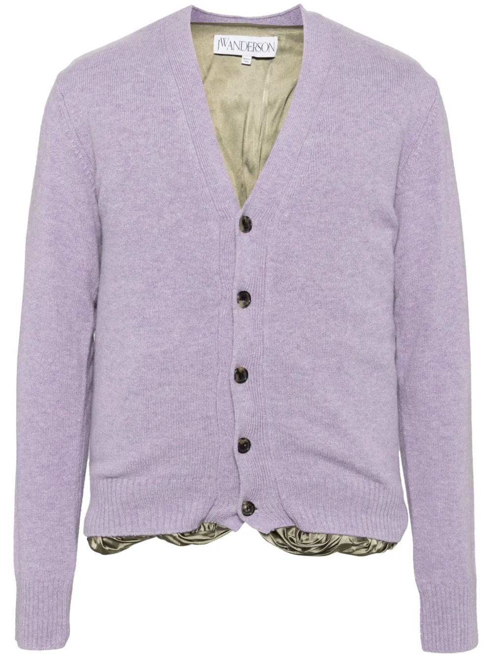 JW Anderson satin-lined cardigan - Viola