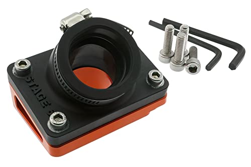 Collettore D' Aspirazione & Spacer, Stage6 R/T Per Lang, - D = 28 Mm, Breve Rettilineo Posteriore Bright Orange Peut, Jet Force C Tech, Ludix, Speedfi