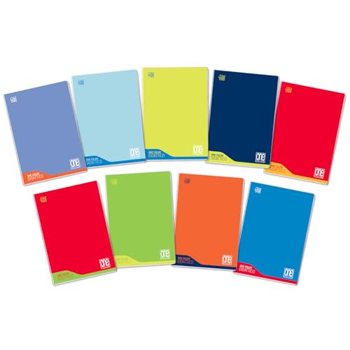 Blasetti - 6 Maxi Quaderni Didattici One Color. Carta Da 100Gr, 72 Facciate + Risguardo, Jolly Page, Ideali Per Disgrafia, Pacco Contenente Colori Ass