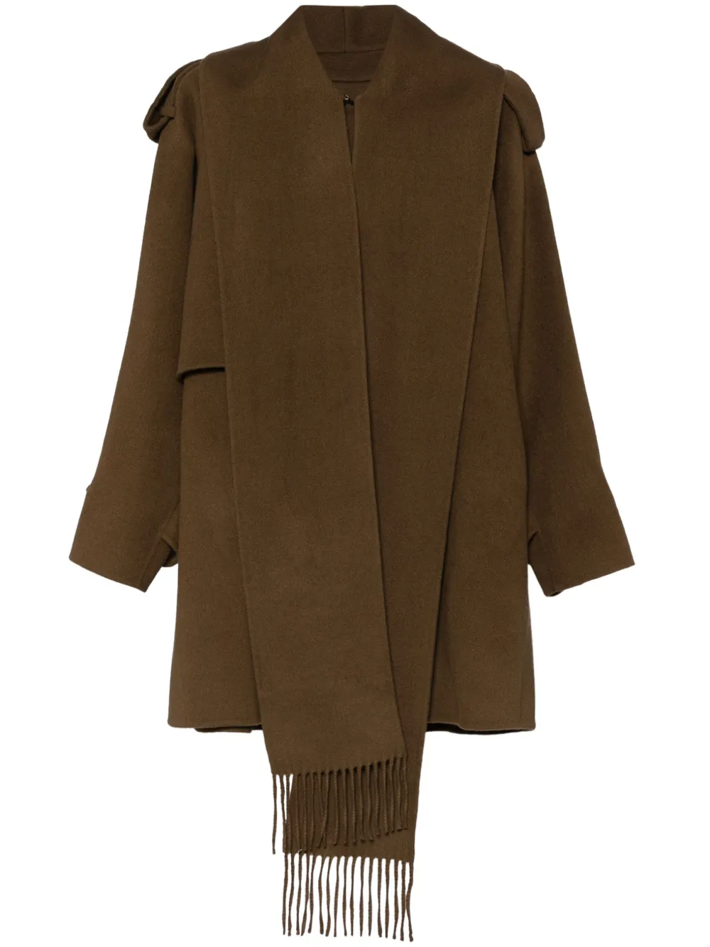 Goen.J Double-faced muffler-collared jacket - Marrone