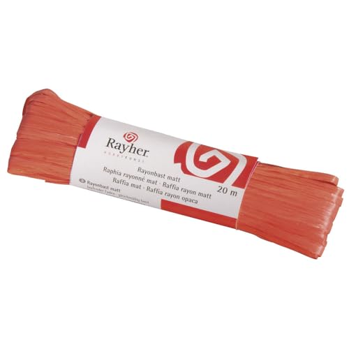 Rayher Rafia Di Rayon, Opaca, Arancio, Matassa 20 M, 5214934