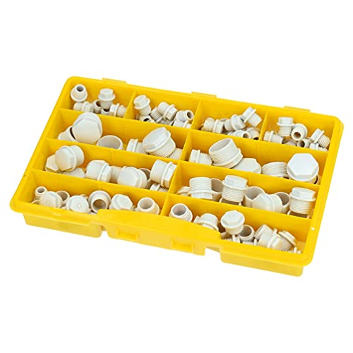 Kalitec M12-M25 - Set Di 108 Tappi Ciechi Di Colore Grigio M12-M25 I Nippli Di Tenuta I Tappi Con Filettatura I Tappi Esagonali In Plastica I Tappi A