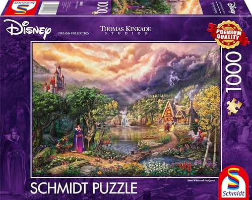 Schmidt Spiele 58037 Thomas Kinkade, Disney, Snow White And The Queen, Puzzle Da 1000 Pezzi, Multicolore