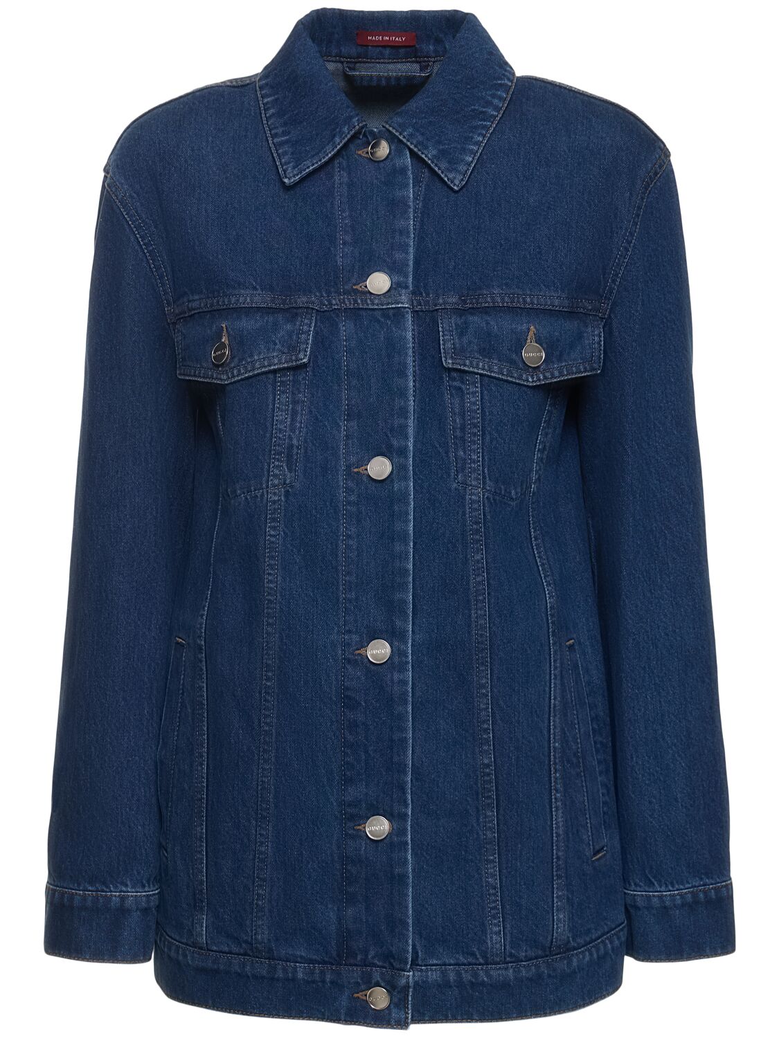 Giacca In Denim Con Stampa Gucci