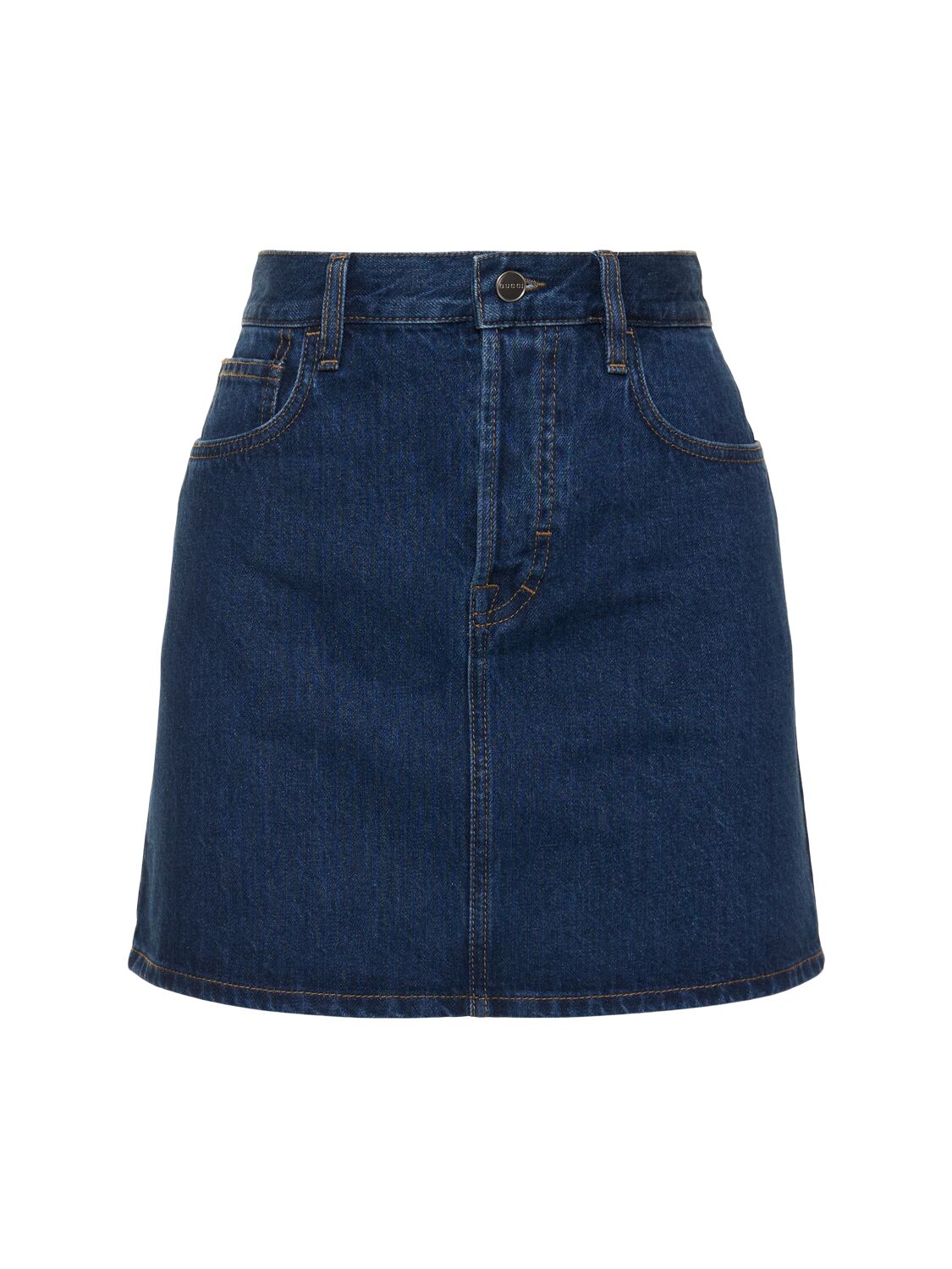 Gonna In Denim Con Logo Laserato