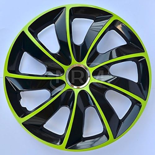 Copricerchi Stig Extra Nero/Verde, Set Da 4 Pezzi