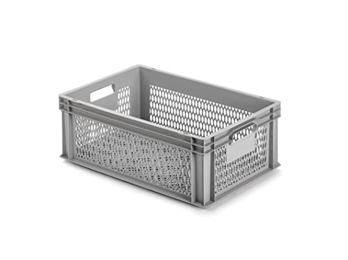 Alutec 75060 - Scatola In Plastica Con Griglia (Larghezza X Altezza X Profondità), 600 X 220 X 400 Mm, 1 Pezzo, Colore: Grigio