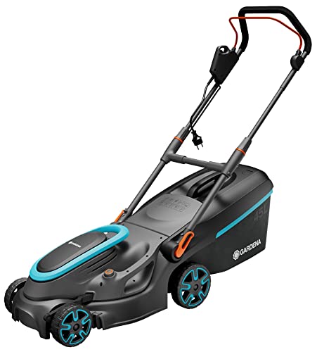 Gardena Rasaerba Elettrico Powermax 37/1800 G2: Tosaerba Fino A 500 M², Potenza 1800 W, Larghezza Taglio 37 Cm, Capacità 45 L, Altezza Taglio 35–65 Mm
