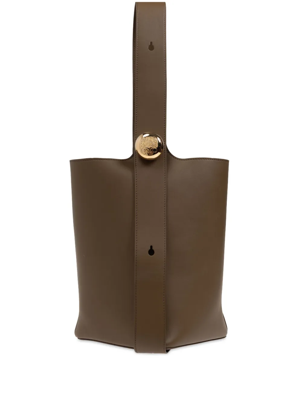 LOEWE mini Pebble bucket bag - Tundra