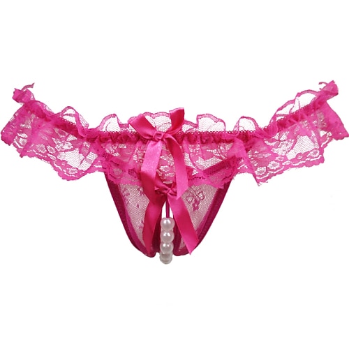 perizoma jacquard sexy con foro a rete con perline da donnaamp; perizoma mutandine micro-elastico vita media super sexy pizzo rosso floreale / casa / 