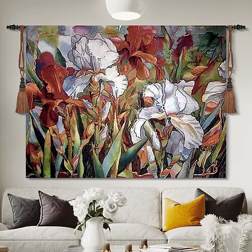 arazzo tessuto jacquard gobelin aubusson arte da parete appeso aubusson riproduzione di un grande arazzo telaio in tessuto di cotone moderno papaveri 