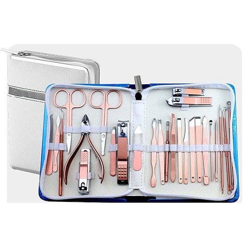 set manicure kit pedicure - 26 pezzi kit manicure tagliaunghie professionale, kit per la cura delle unghie in acciaio inossidabile set pedicure per do