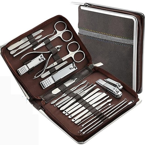 set manicure kit pedicure - 26 pezzi kit manicure tagliaunghie professionale, kit per la cura delle unghie in acciaio inossidabile set pedicure per do