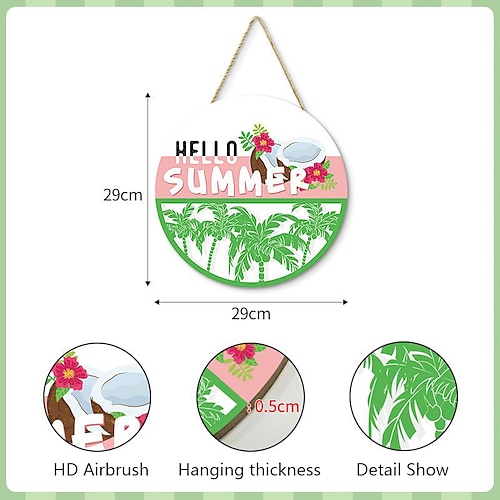 1pc summer watermelon hanging door sign watermelon door hanger wood welcome sign for front door home hanging door plaque sign summer front door crown 