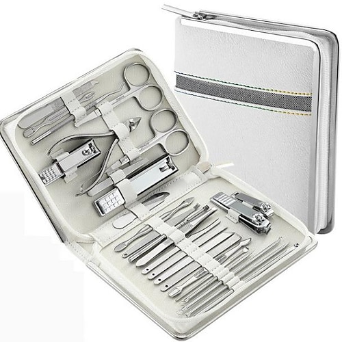 set manicure kit pedicure - 26 pezzi kit manicure tagliaunghie professionale, kit per la cura delle unghie in acciaio inossidabile set pedicure per do