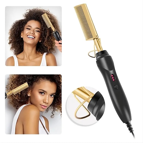 Piastra per capelli 2 in 1 piastra per capelli elettrica piastra per capelli arricciacapelli pettine riscaldante per uso bagnato e asciutto