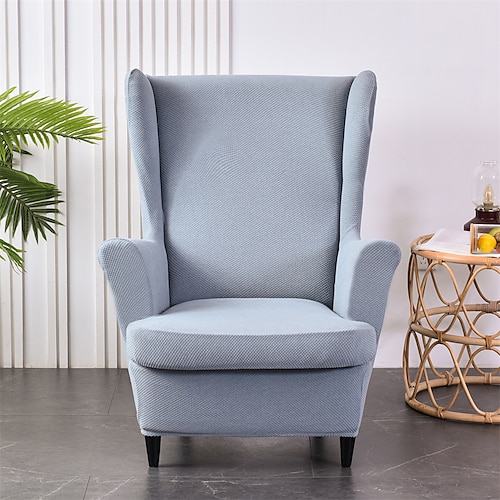 copertura della sedia wingback di stirata di colore solido wing chair slipcovers tessuto spandex copertura della poltrona wingback con cuscino del sed
